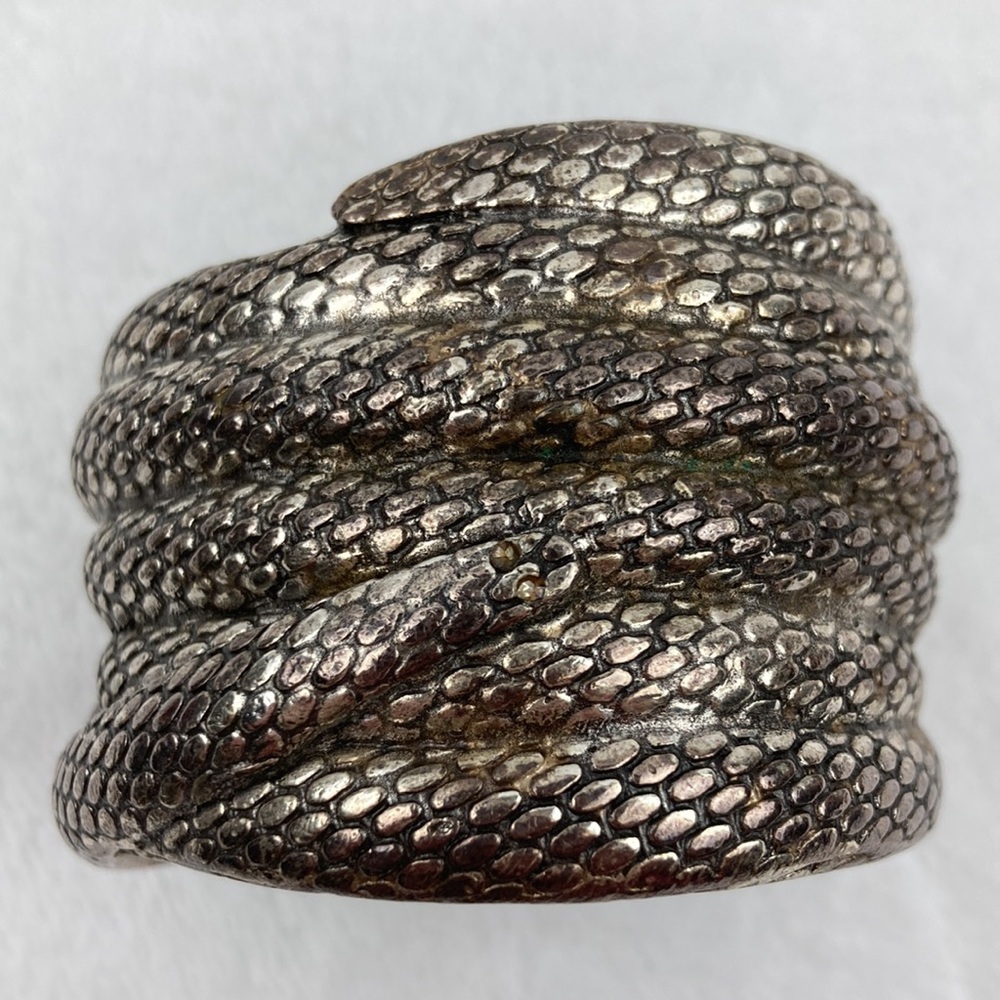 VTG Helles Paris Women’s Serpent Cuff Bracelet Silver Plate Heavy